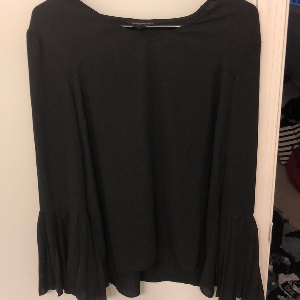 Black blouse with bell sleeves